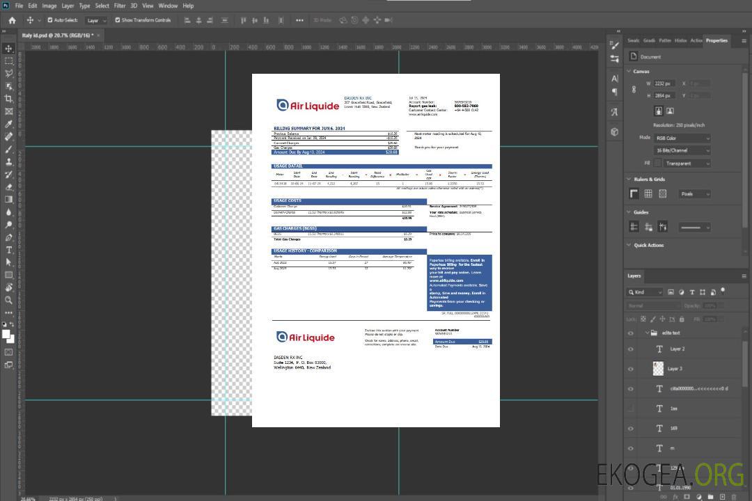 Modèle de facture de services publics de gaz d'Air Liquide en Nouvelle-Zélande aux formats Word et PDF template Modèle de facture de services publics de gaz d'Air Liquide en Nouvelle-Zélande aux formats Word et PDF template